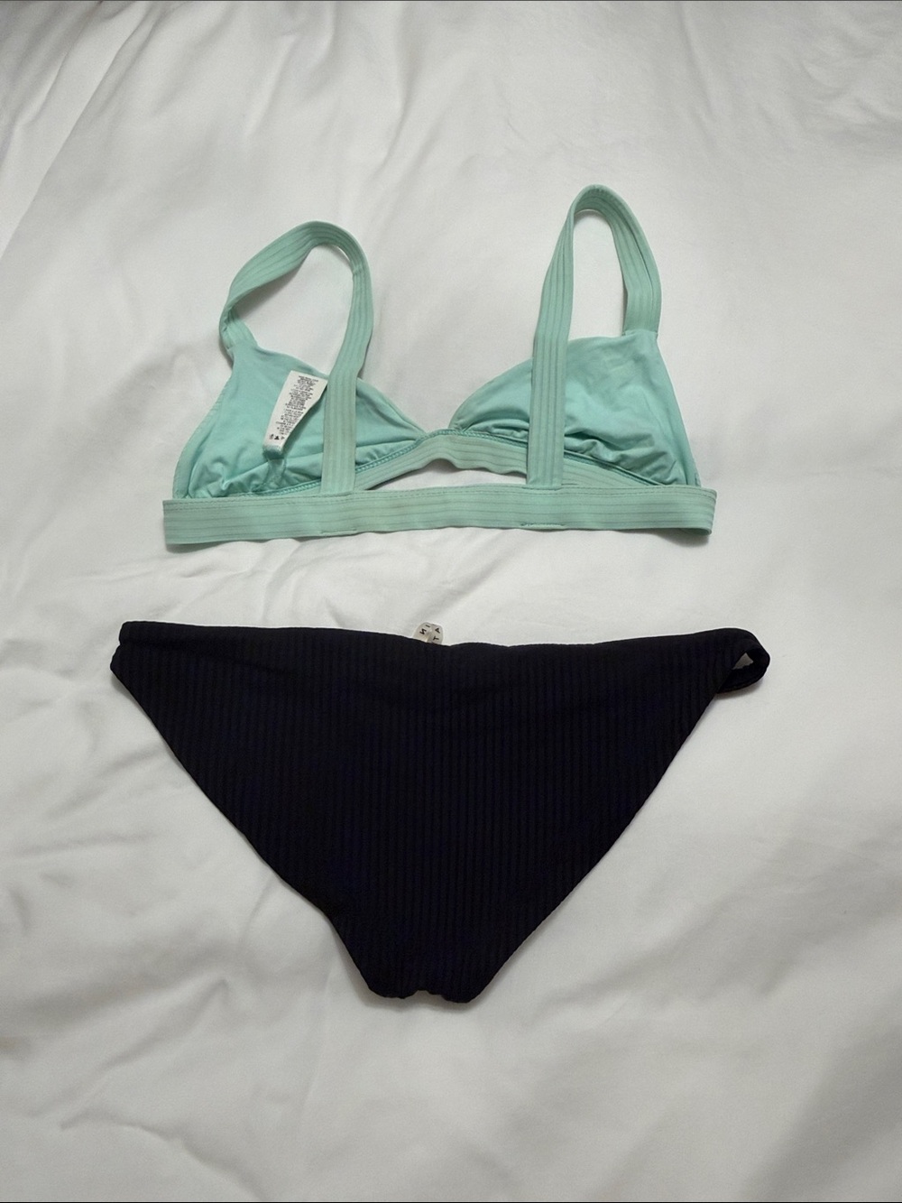 Vitamin A Ribbed Bikini Set in Mint and Black - Picture 4 of 4